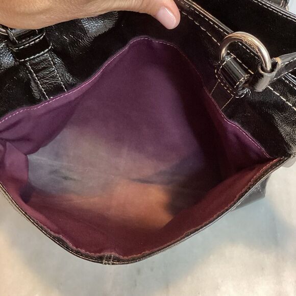 Coach Bag Purse Handbag Chelsea Black Patent Leather Shoulder Bag Pocketbook - Picture 15 of 15